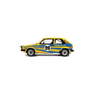VOLKSWAGEN VW GOLF GTI  MK1 GR.2 P. EKLUND MONTE- CARLO 1980 OttO mobile 1:18 Resinemodell (Türen, Motorhaube... nicht zu öffnen!)